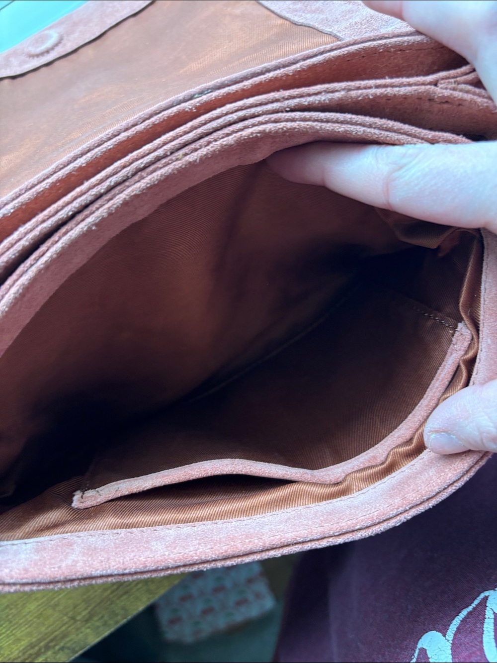 T.J.Maxx Rust Suede Crossbody Bag - Picture 10 of 11